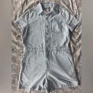 Levi's Light Blue Denim Short-Sleeve Jumpsuit